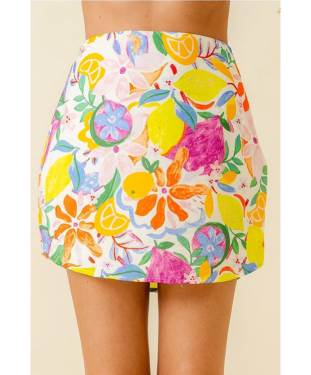 Resort Fruit Tropical Mini Skirt