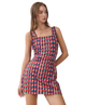 Meg Multi Check Strap Detail Mini Dress