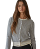 Jackie Striped Crew Neck Cardigan