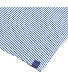 Navy and white seersucker striped Onward Reserve Drift shirt on a white background