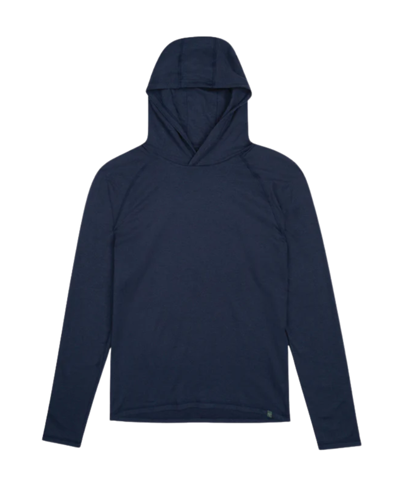 Navy blue hoodie on a white background