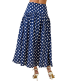 Blue polka dot skirt on a white background