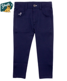 Navu Blue Youth Performance pants with a small logo on a white background