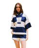 Riley Reverse Stitched Stripe Scuba Oversized Zip-Up