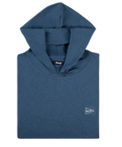 Blue hoodie with a small Breezy logo on a white background