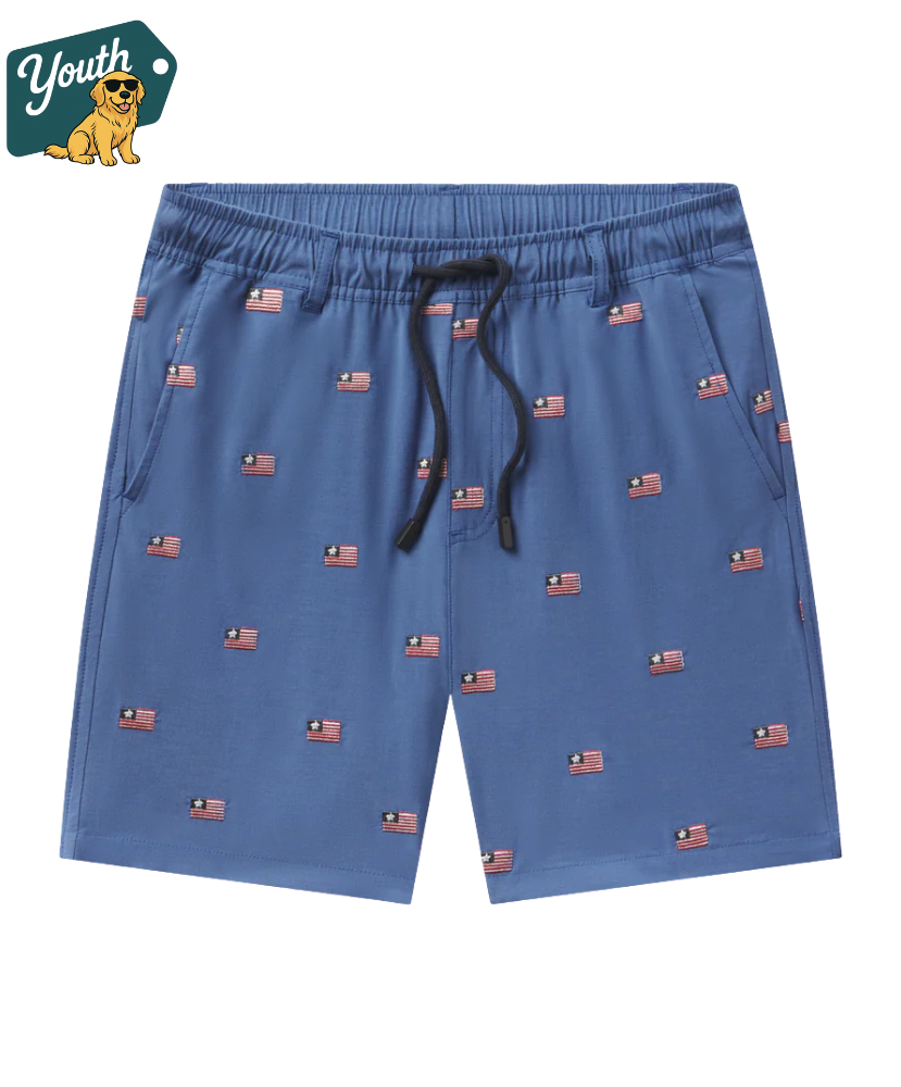 Southern Marsh - Youth SOUTHERNCLASSICS Swim Trunk - Chambray Flags