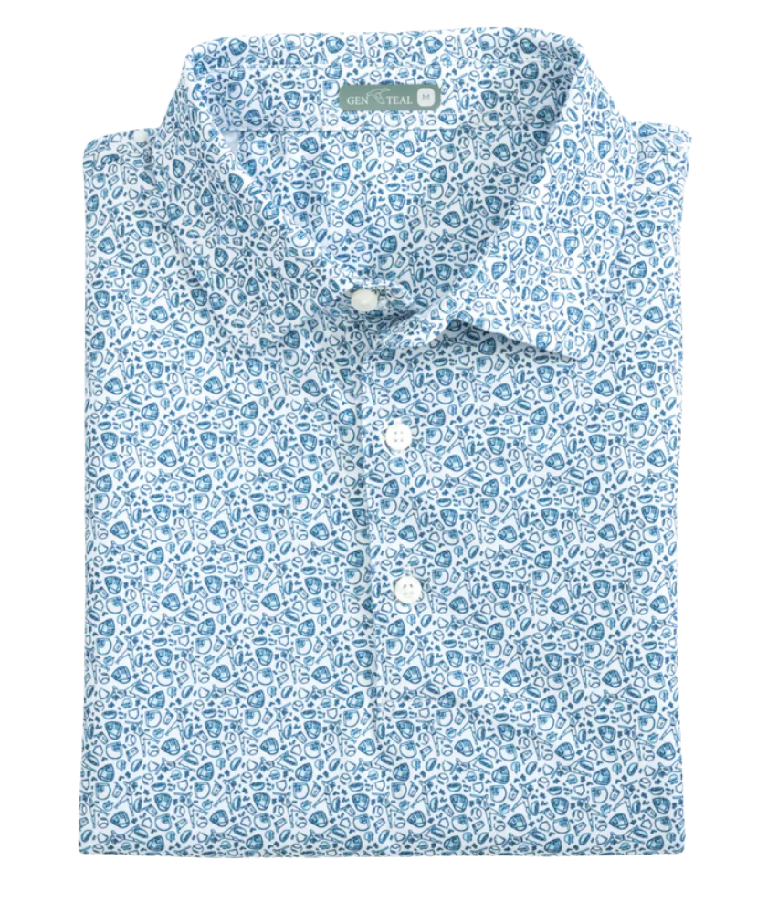 Genteal Apparel - Fastball Printed Performnace Polo