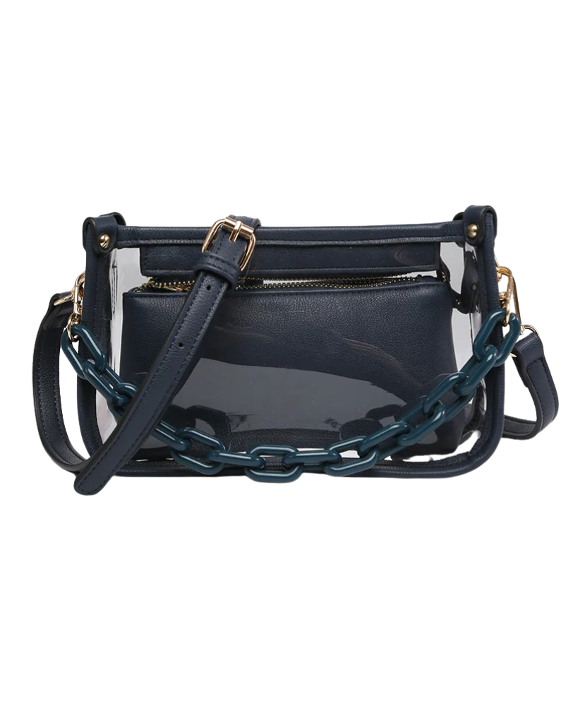 Jessica Clear Crossbody with Chain