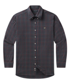 Plaid shirt with a Southern Marsh brand logo on a white background