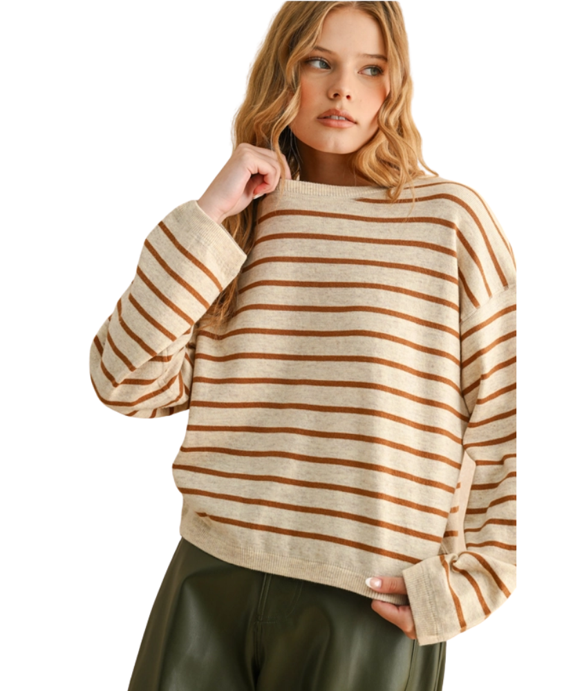 Sloane Striped Pattern Knitted Top
