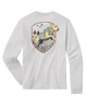 White long-sleeve shirt with a dog graphic on the back against a white background