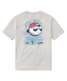 White t-shirt with a golf ball graphic and 'Full Send' text on a white background