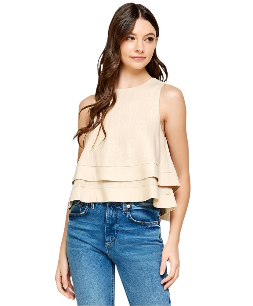 Harper Double Layer Linen Top