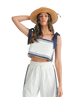 Sail Chevron Linen Crop Top And Pants Set