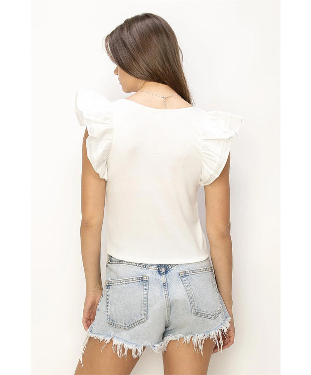 Meant To Be Ruffle Sleeve Top