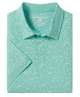 Teal polo shirt with white GOLF pattern on a transparent background