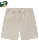 Beige shorts on a white background with a 'Youth' logo in the corner.