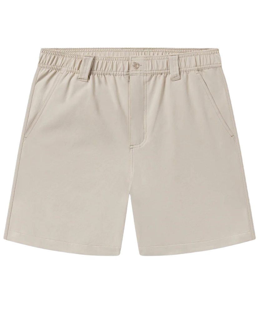 Beige shorts on a white background