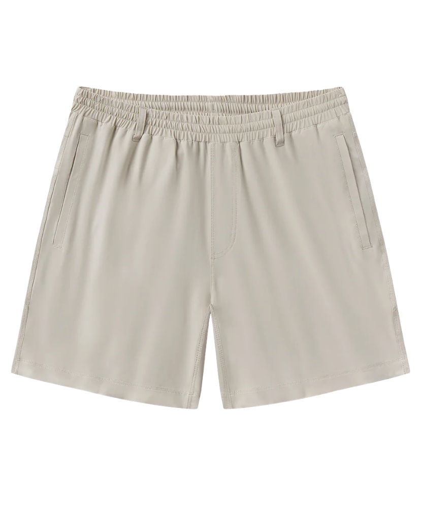Beige shorts on a white background