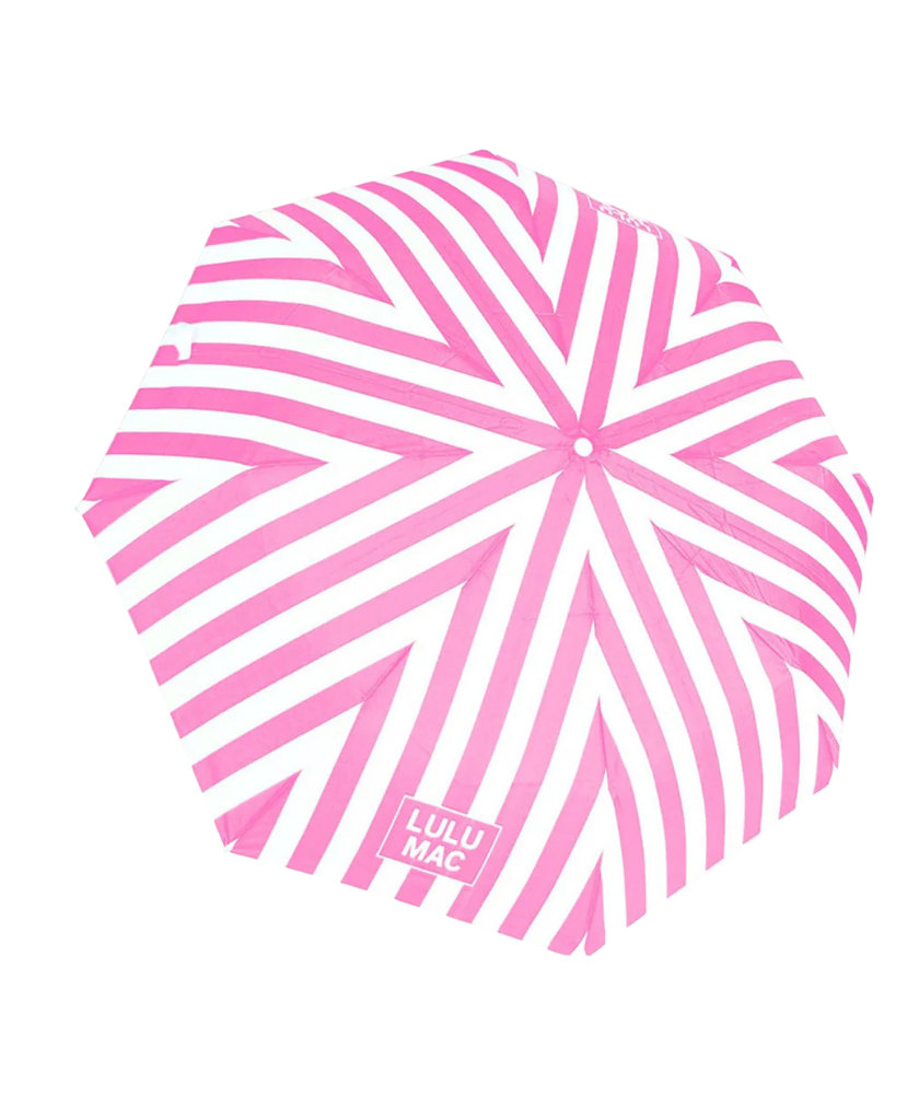 Pink and white circular product with 'Lulu Mac' branding on a white background