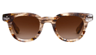 Krewe tortoiseshell sunglasses with brown gradient lenses on a white background