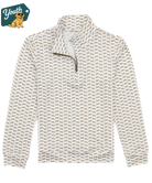 Youth pullover with a dog print. Youth quarter-zip.