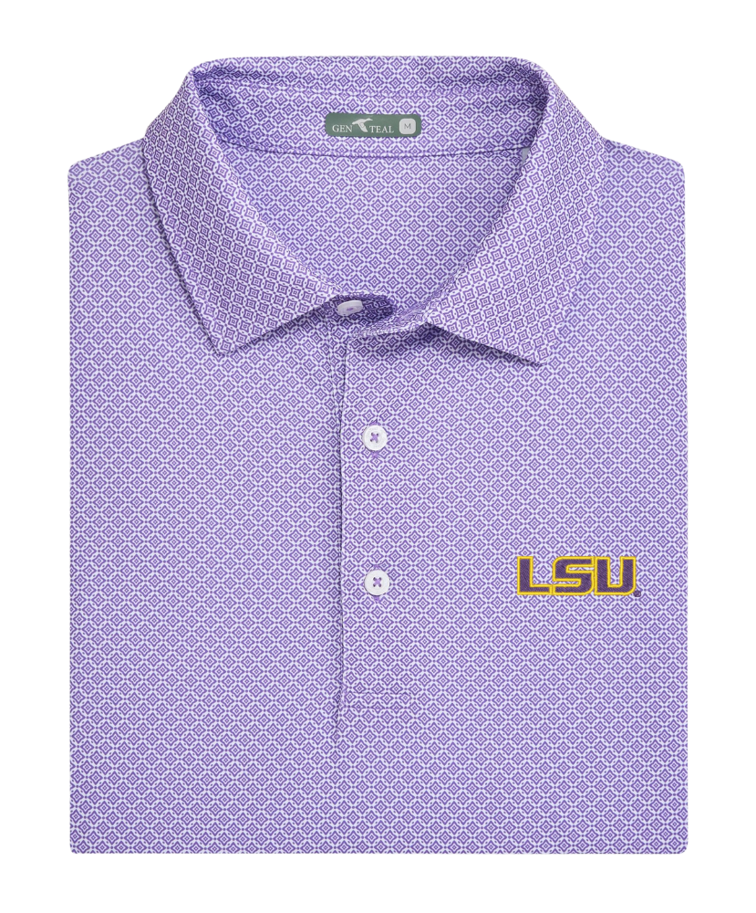 GenTeal - LSU Diamond Lattice Performance Polo