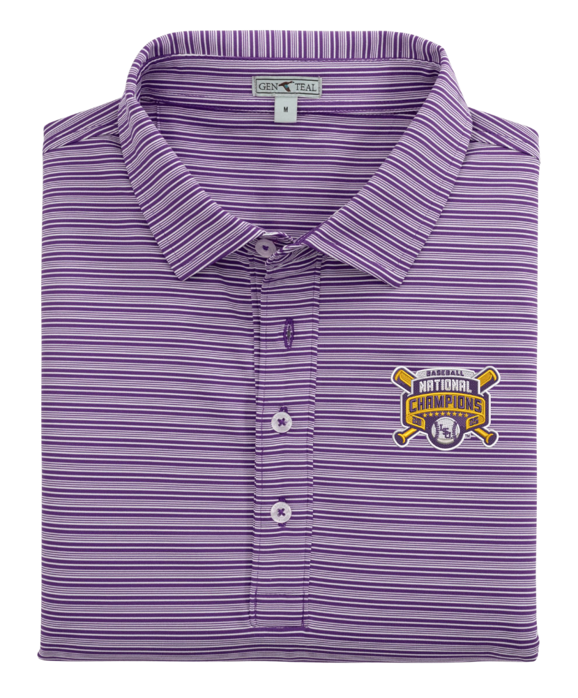 GenTeal - LSU Baseball National Championship Campus Stripe Polo