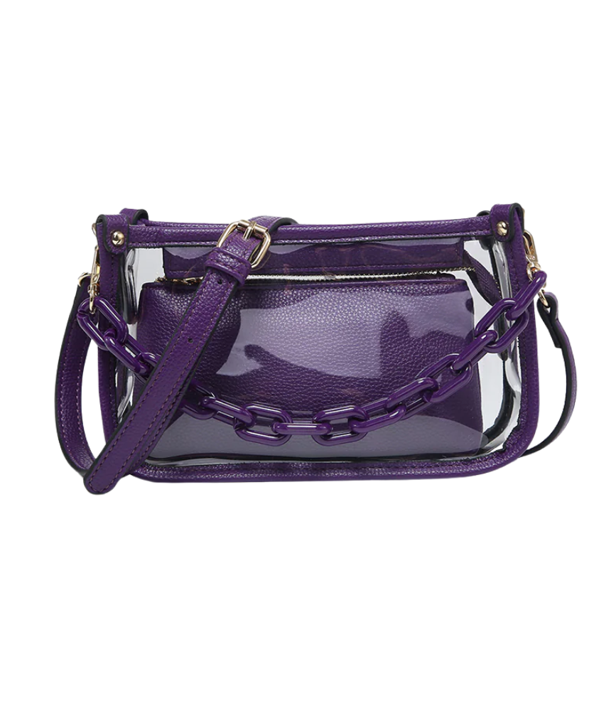 Jessica Clear Crossbody with Chain