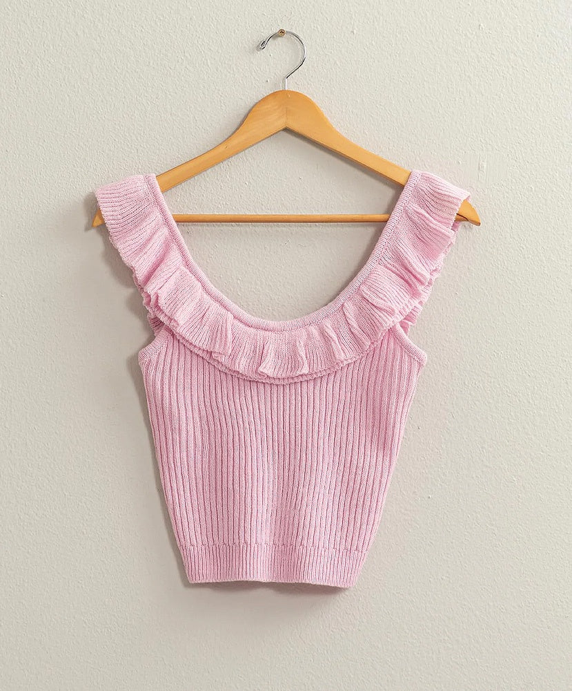 Rachel Ruffle Crop Top