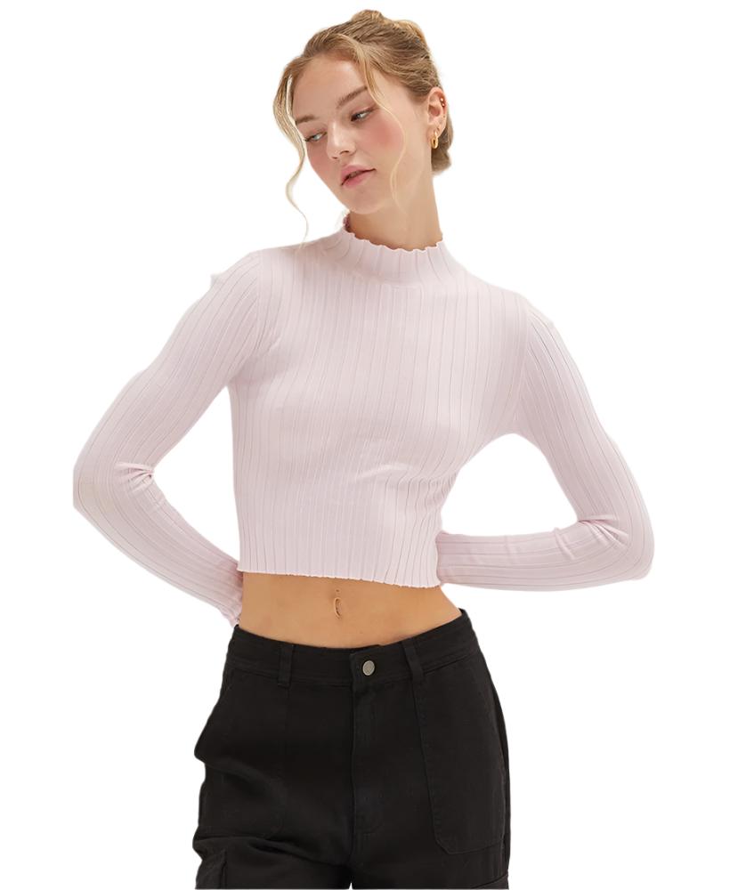 Molly Mock Neck Long Sleeve Crop Top – Shades Sunglasses