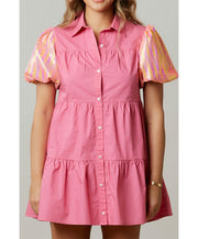 Pink Pony Sequin Shirt Dress