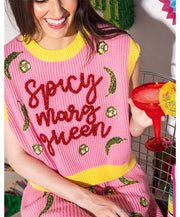 Queen of Sparkles - Spicy Marg Queen Sweater Tank