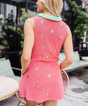 Queen of Sparkles - Watermelon Seed Terry Cloth Tank Dress