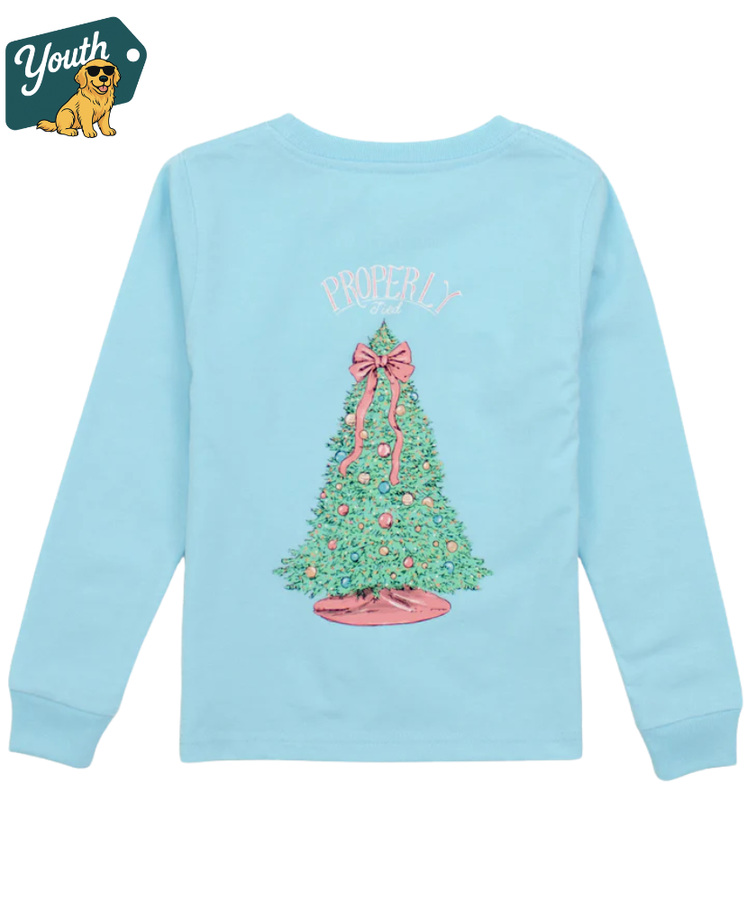 Properly Tied - Girls Merry and Bright LS Tee