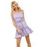 Gameday Belted Ruffle and Stitch Details Mini Dress
