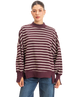 Cafe Creme Striped Crewneck