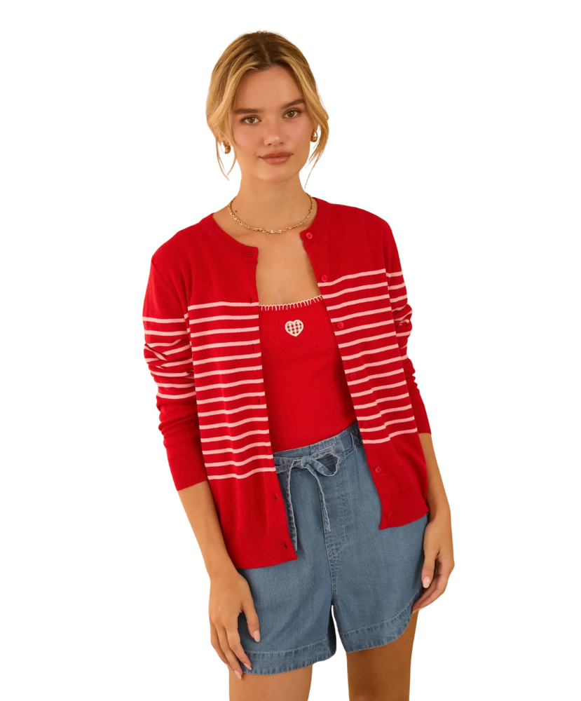 Sadie Striped Button Down Cardigan