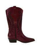 Red cowboy boot on a white background