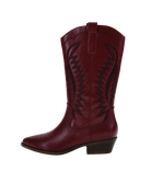 Red cowboy boot on a white background