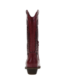 Red cowboy boot on a white background