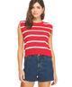 Sadie Shoulder Pad Sleeveless Striped Sweater
