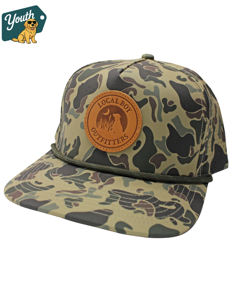 Local Boy - Youth Leather Patch Perf Rope Hat