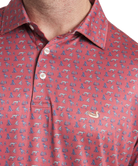Red polo with hunting pointer dogs print. Men's Polo