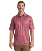 Red polo with hunting pointer dogs print. Men's Polo
