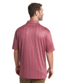 Red polo with hunting pointer dogs print. Men's Polo