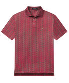 Red polo with hunting pointer dogs print. Men's Polo