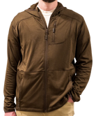 Brown jacket with a hood on a white background