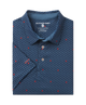 Blue polo shirt with red Alabama state outline pattern and 'SSCO' logo on a white background