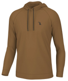 A rust hoodie with an adjustable drawstring hood, zipper front, and the 'Local Boy' brand tag visible on the chest.